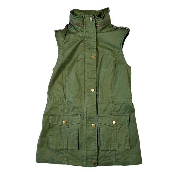 Market & Spruce Women’s Olive Green Utility Vest Hooded Size Small (NWT) - Picture 2 of 10